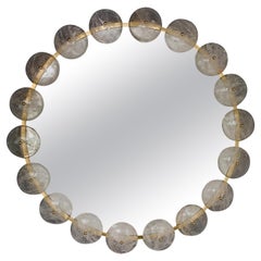 Contemporary Mirror Brass Rock Crystal, Italy