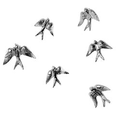 Ornamenti da parete in gres cromato a specchio, design minimalista, SWALLOWS