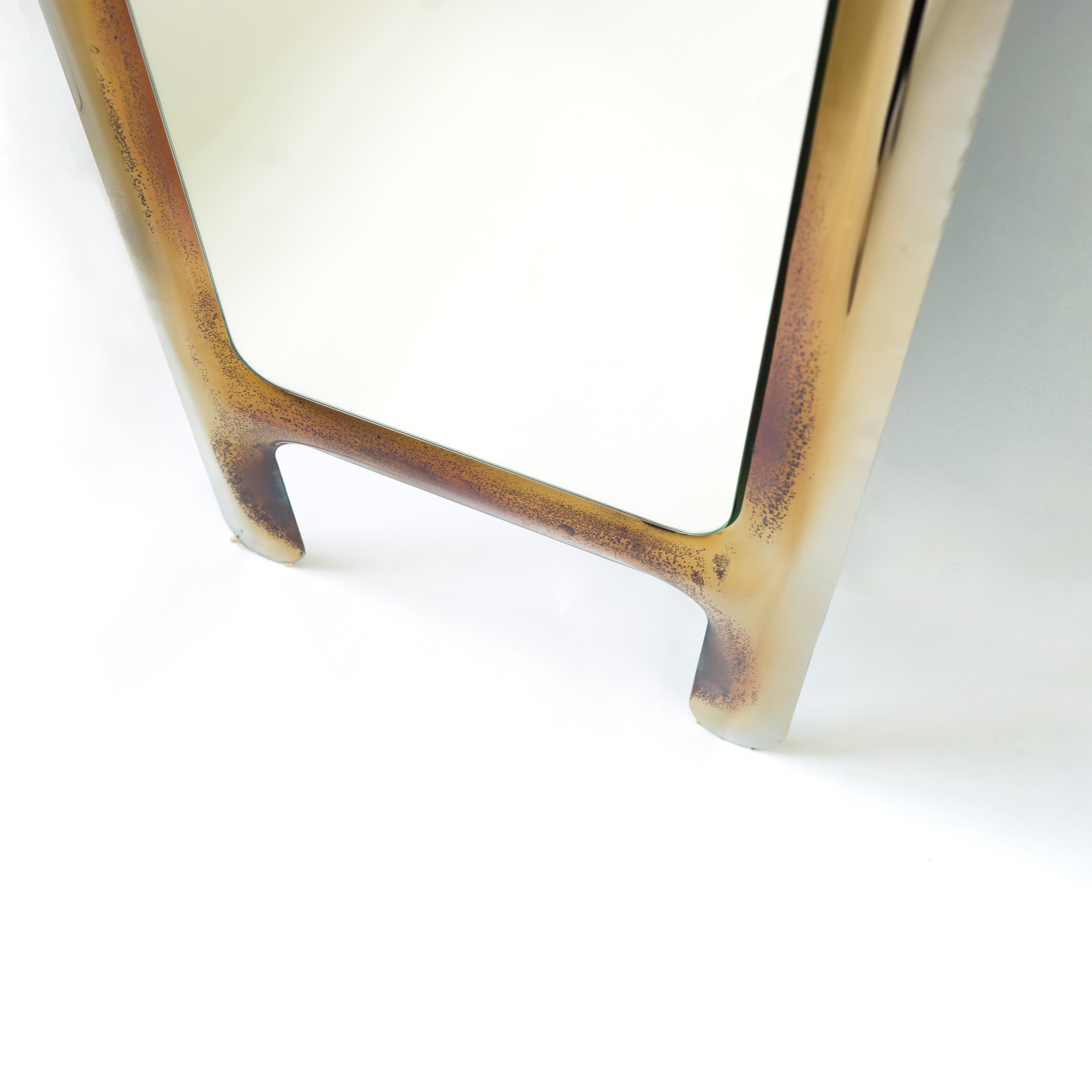Contemporary Mirror 'Drab' by Zieta, Flamed Gold For Sale 1