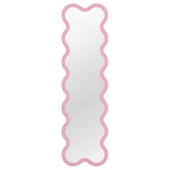 Contemporary Mirror 'Hvyli 14' by Oitoproducts, Light Pink Frame