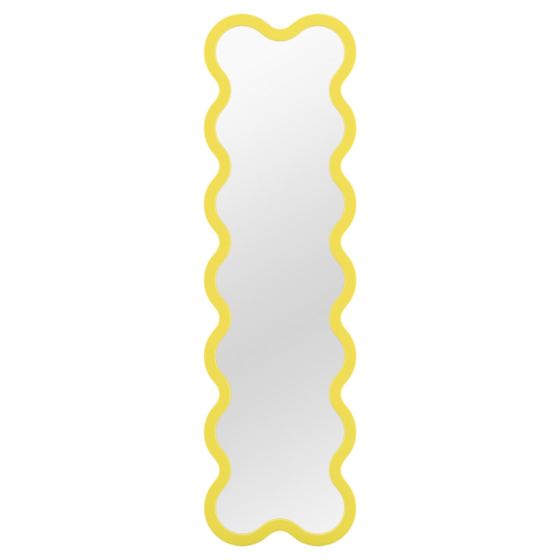 Contemporary Mirror 'Hvyli 14' by Oitoproducts, Yellow Frame