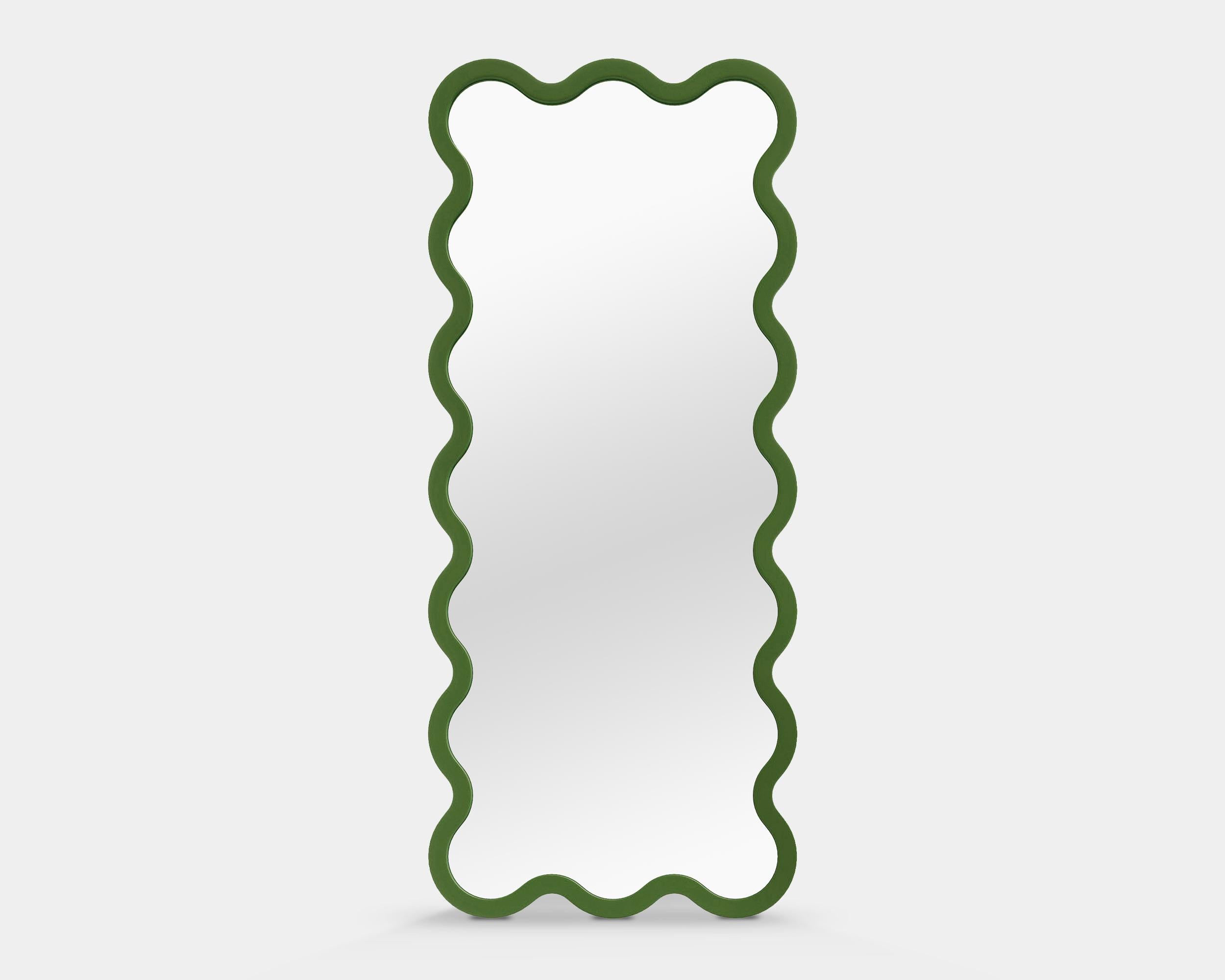 Contemporary Mirror 'Hvyli 16' by Oitoproducts, Yellow Frame For Sale 13