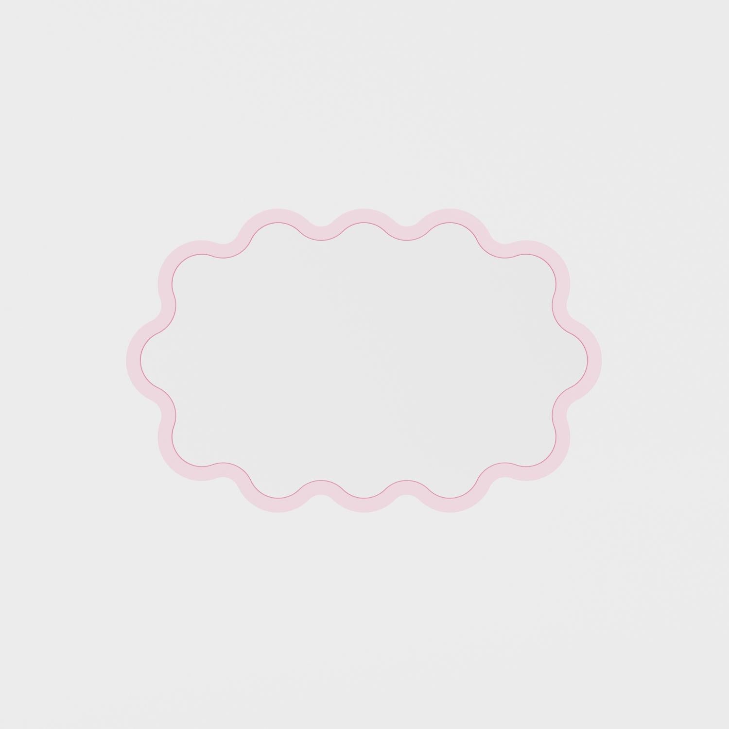 Organique Miroir contemporain 'Hvyli Oval 60' par Oitoproducts, cadre bleu en vente