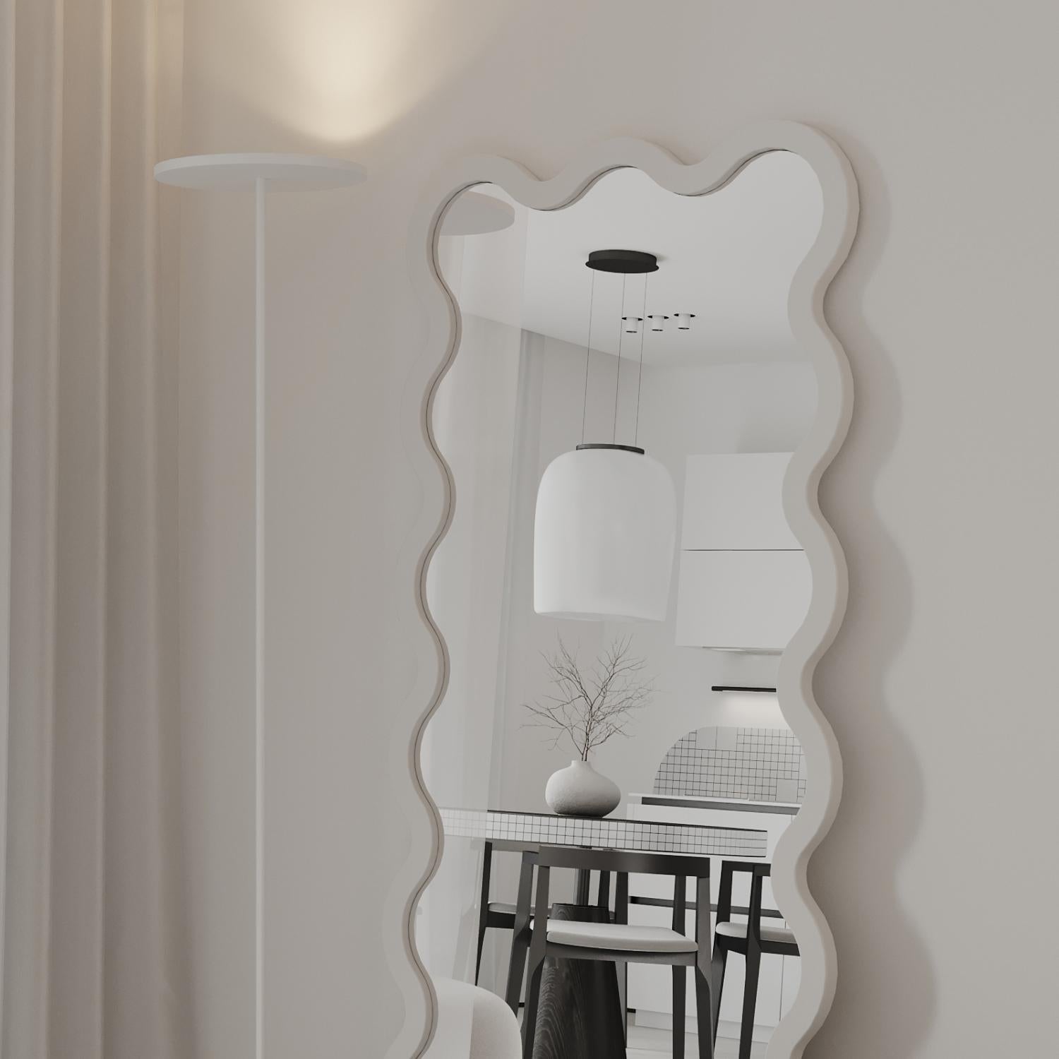 Miroir contemporain 'Hvyli Oval 60' par Oitoproducts, cadre bleu en vente 1