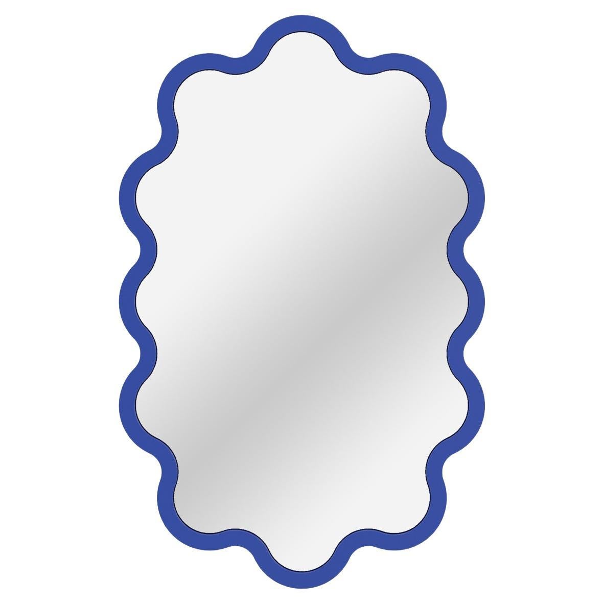 Espejo contemporáneo 
Hvyli Oval 90
 by Oitoproducts, Marco azul