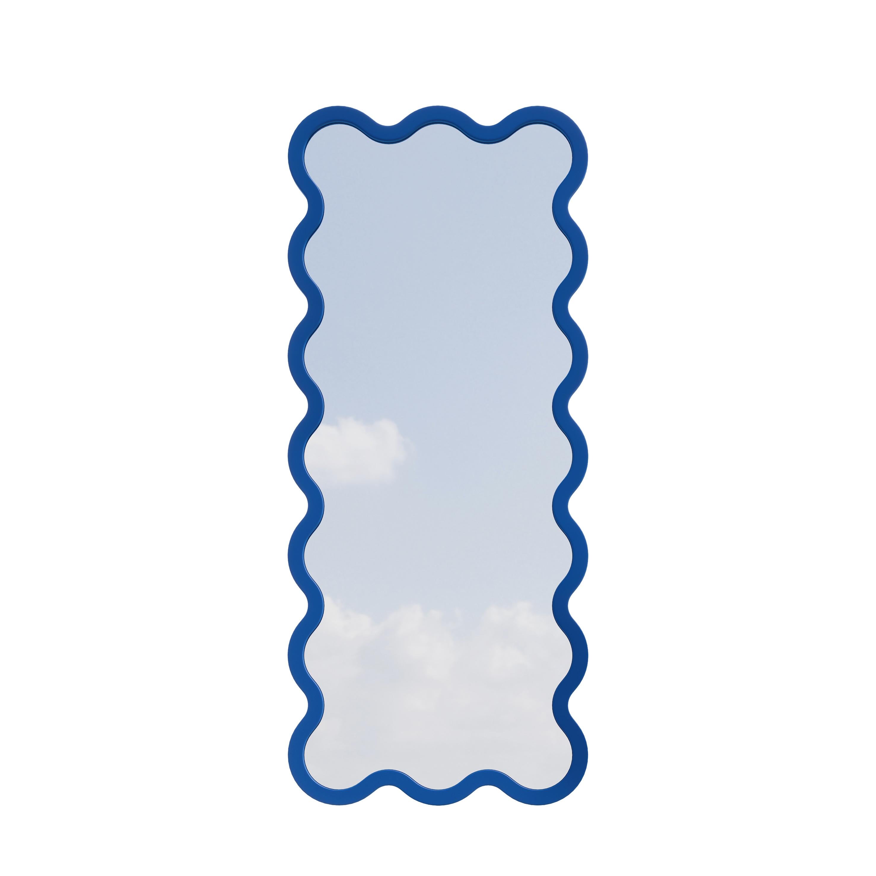 Contemporary Mirror 'Hvyli 16' by Oitoproducts, Blue Frame For Sale 1