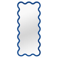 Contemporary Mirror 'Hyvli 16' by Oitoproducts, Blue Frame