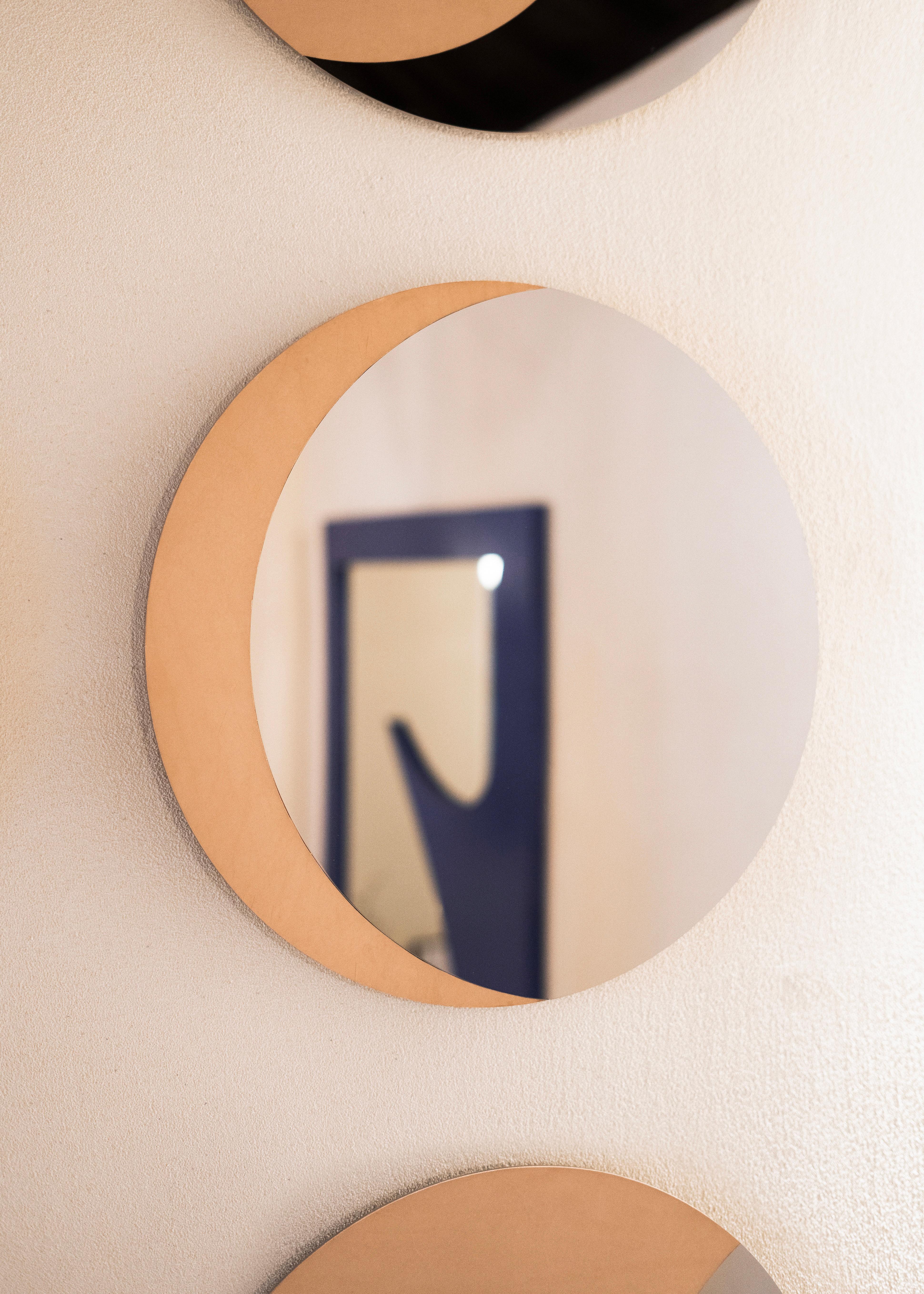 Contemporary Mirror in Vegan Leather and Stainless Steel  6