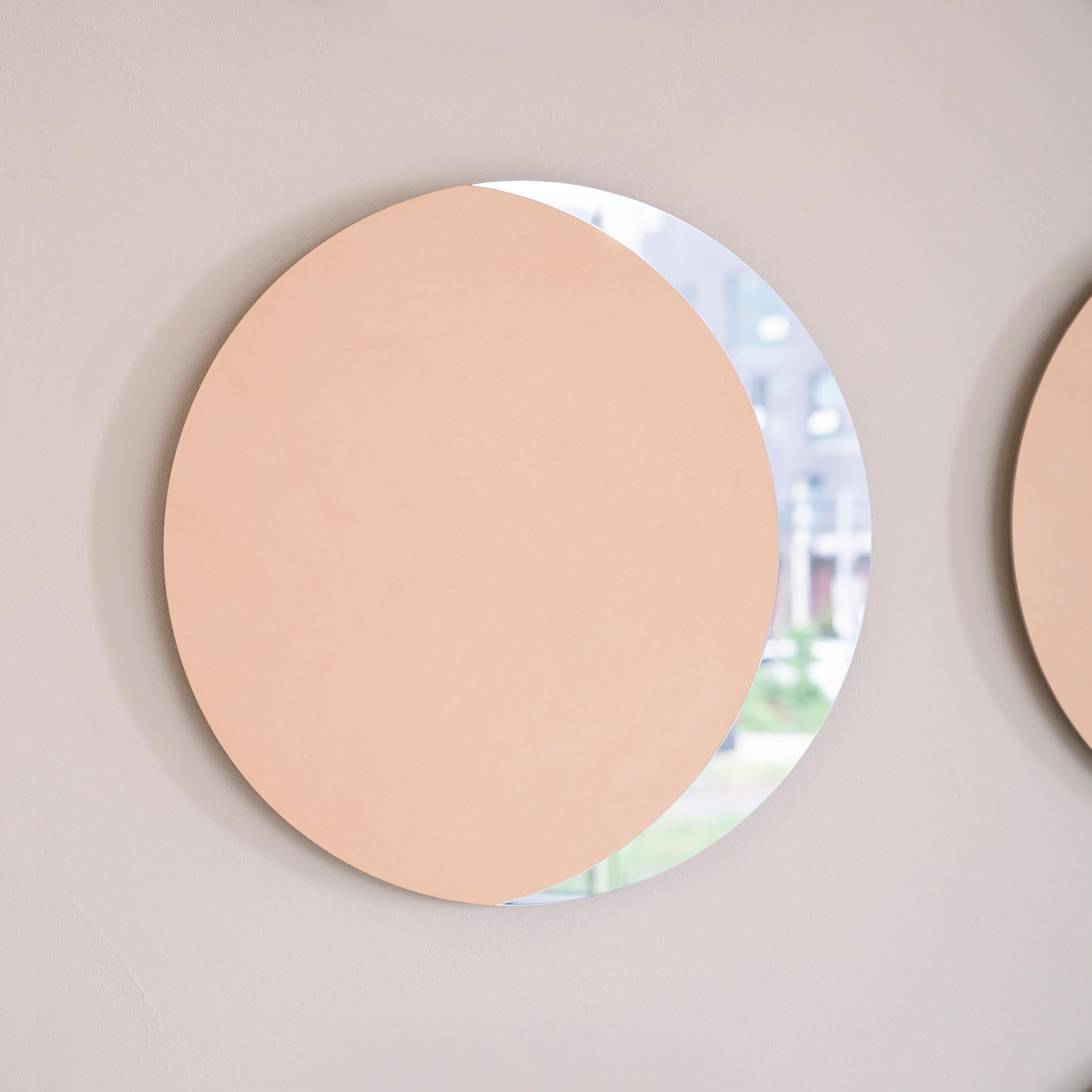 Contemporary Mirror in Vegan Leather and Stainless Steel  For Sale 9