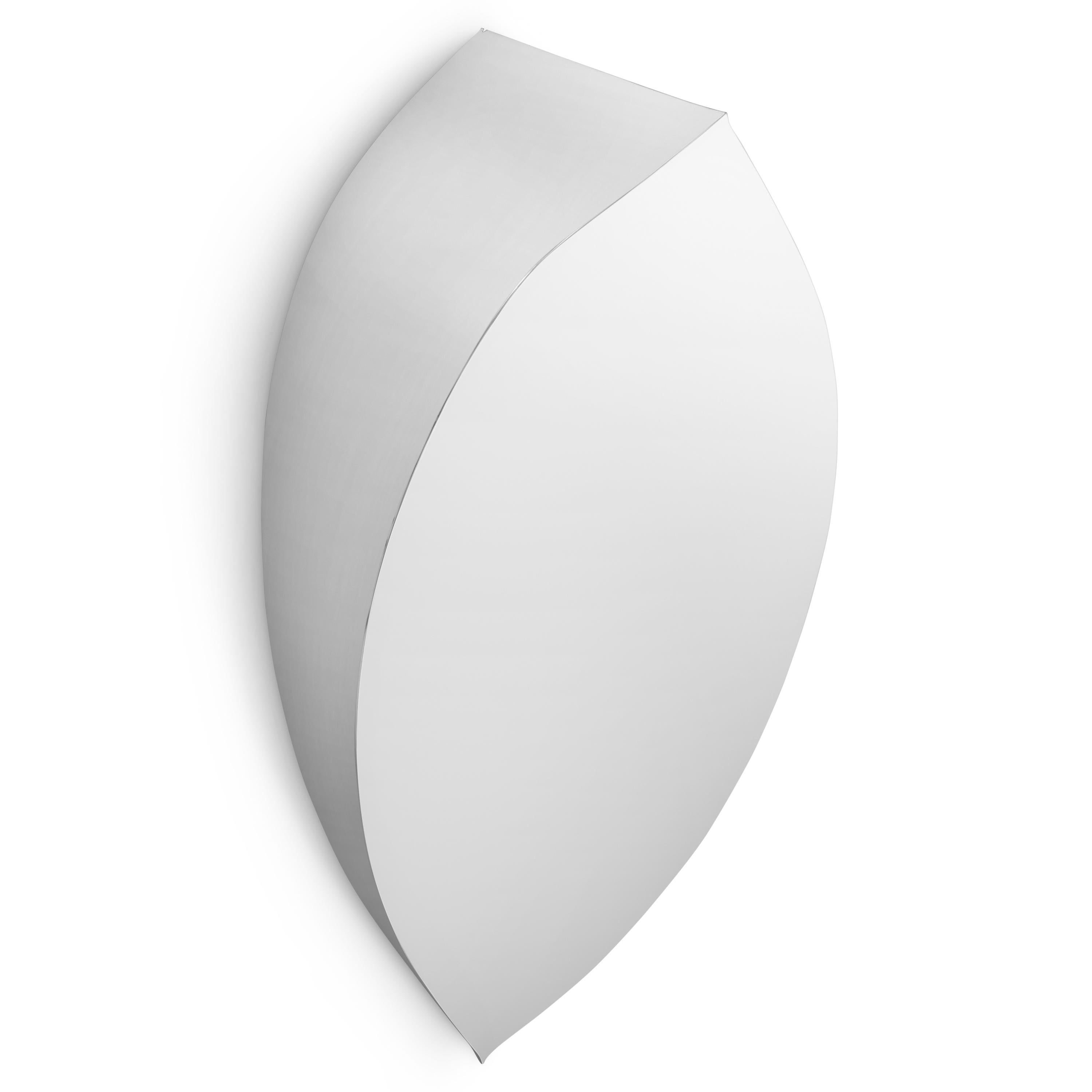 Mirror or Wall Mounted Object Lezka by Zieta

Material & finish: Polished Stainless steel

Dimensions
Height: 121.00 cm
Width: 58.00 cm
Depth: 61.00 cm

Experimental form
A minimalist and delicate object alluding to the shape known as