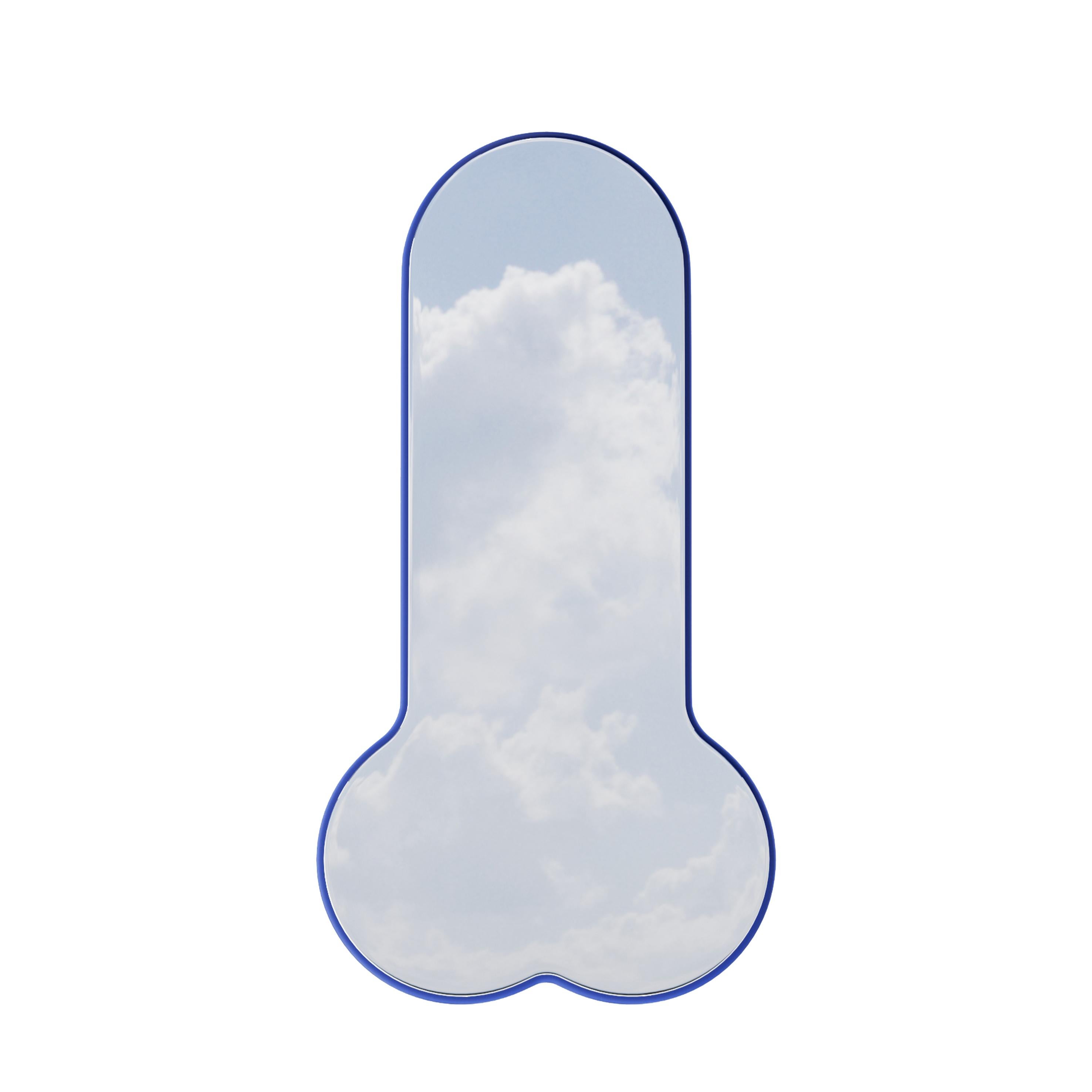 XXIe siècle et contemporain Miroir contemporain 'Lovedick 150' par Oitoproducts, cadre bleu en vente