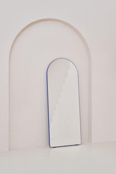 Contemporary Mirror 'Loveself 01' by Oitoproducts, Blue Frame