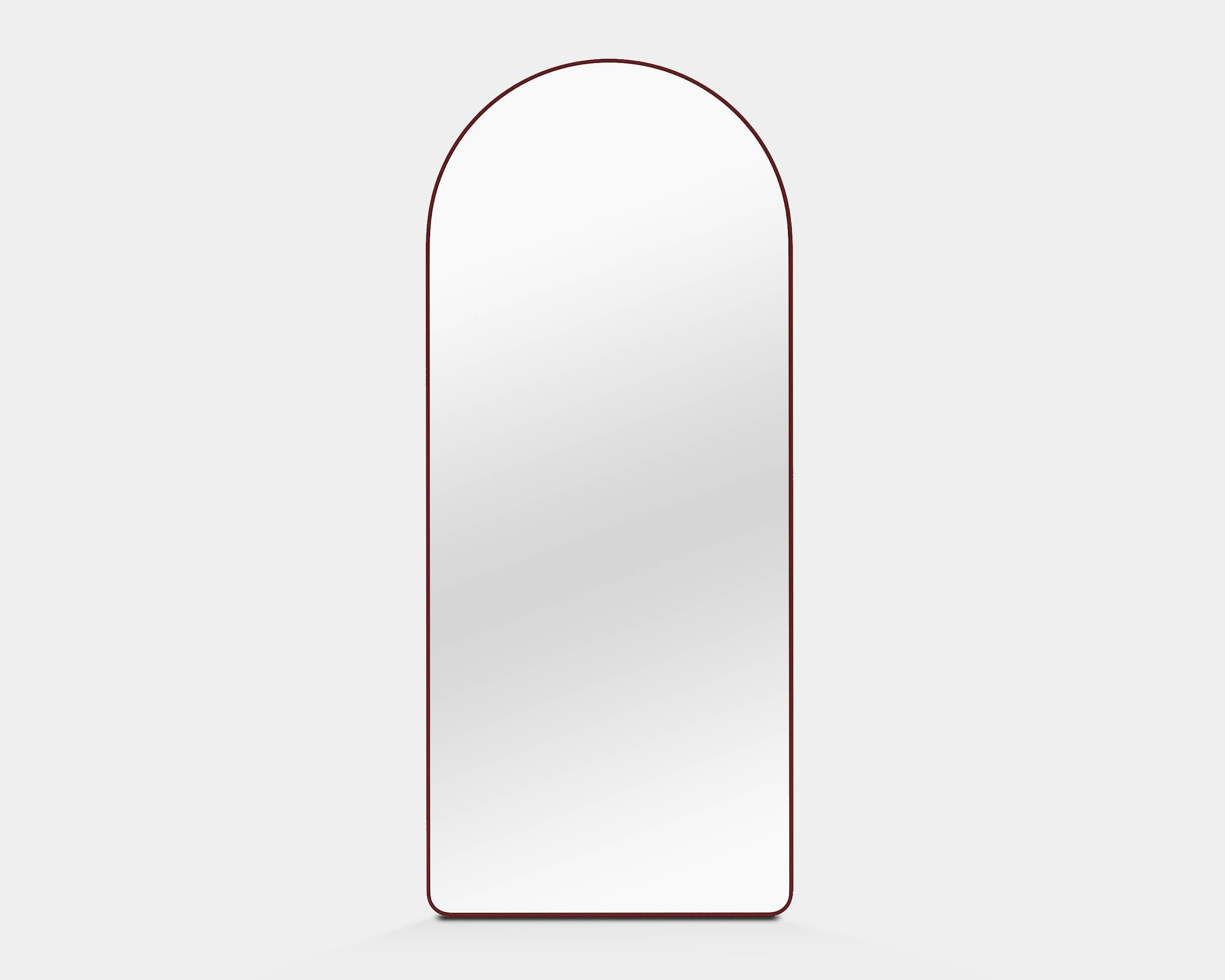 Contemporary Mirror 'Loveself 01' by Oitoproducts, Dark Red Frame For Sale 6