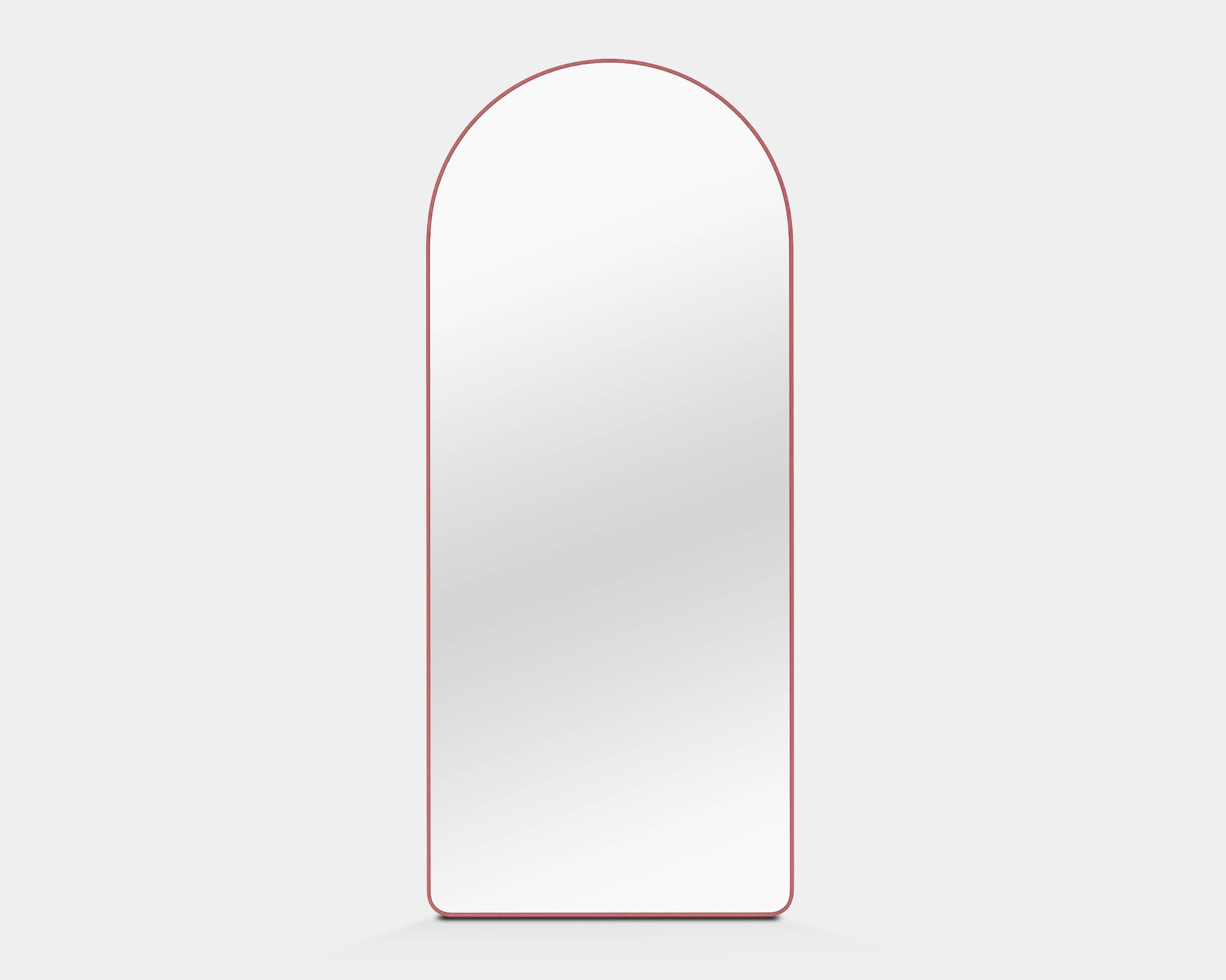 Contemporary Mirror 'Loveself 01' by Oitoproducts, Dark Red Frame For Sale 7