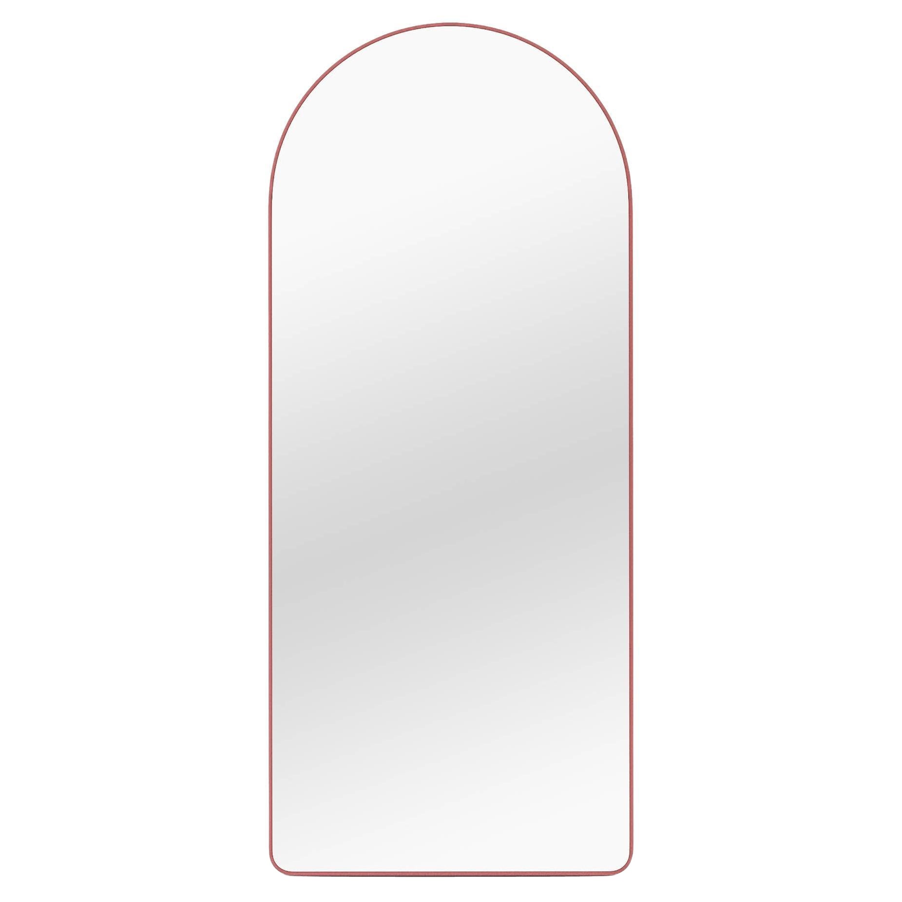 Contemporary Mirror 'Loveself 01' by Oitoproducts, Pink Frame