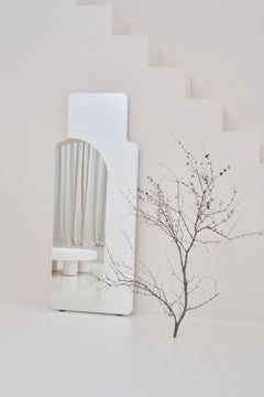 Contemporary Mirror 'Loveself 02' by Oitoproducts, Pink Frame