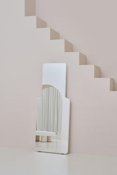 Contemporary Mirror 'Loveself 03' by Oitoproducts, Blue Frame