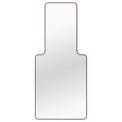 Contemporary Mirror 'Loveself 03' by Oitoproducts, Red Wine Frame