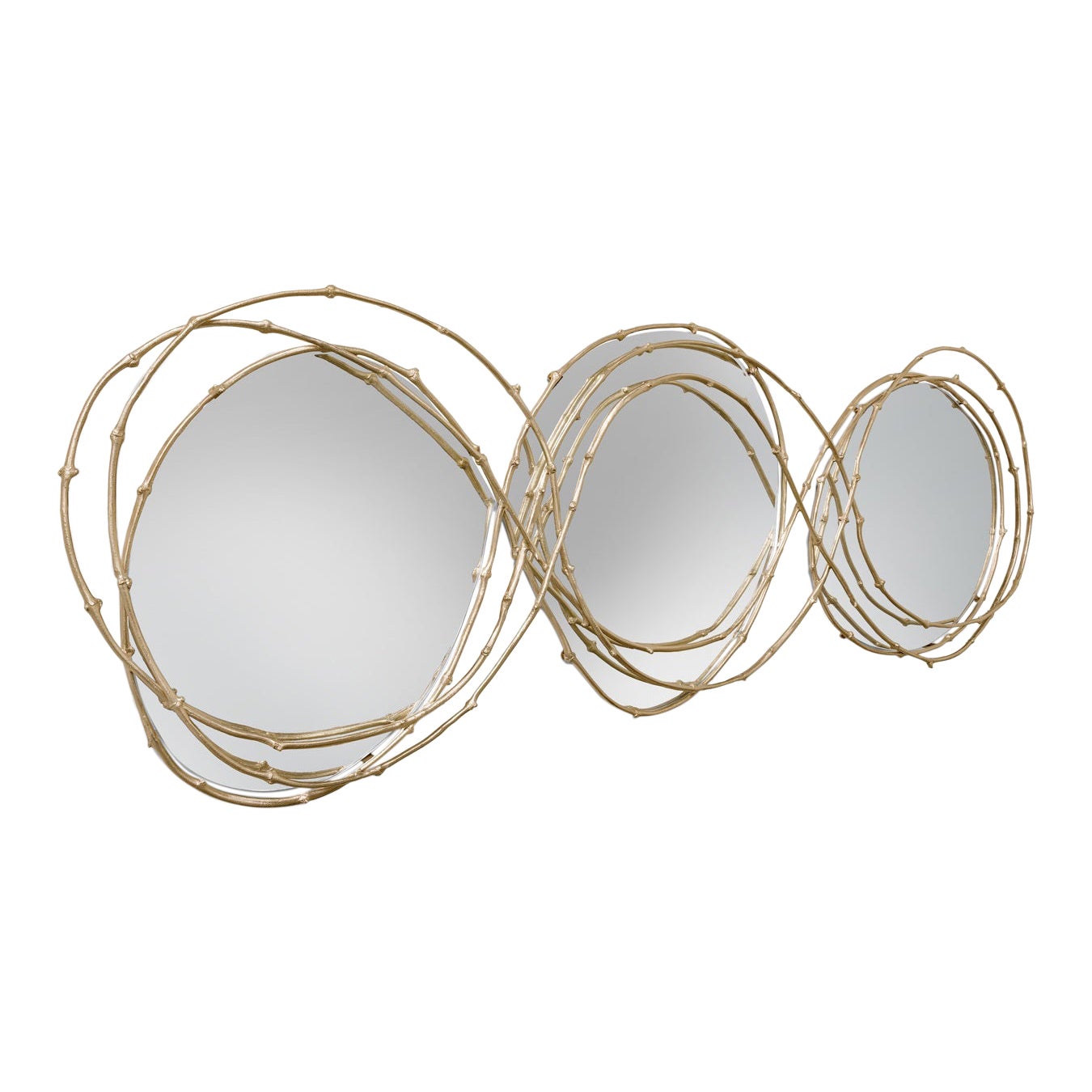Contemporary Mirror Made Of Three Arches Frame In Cast Brass