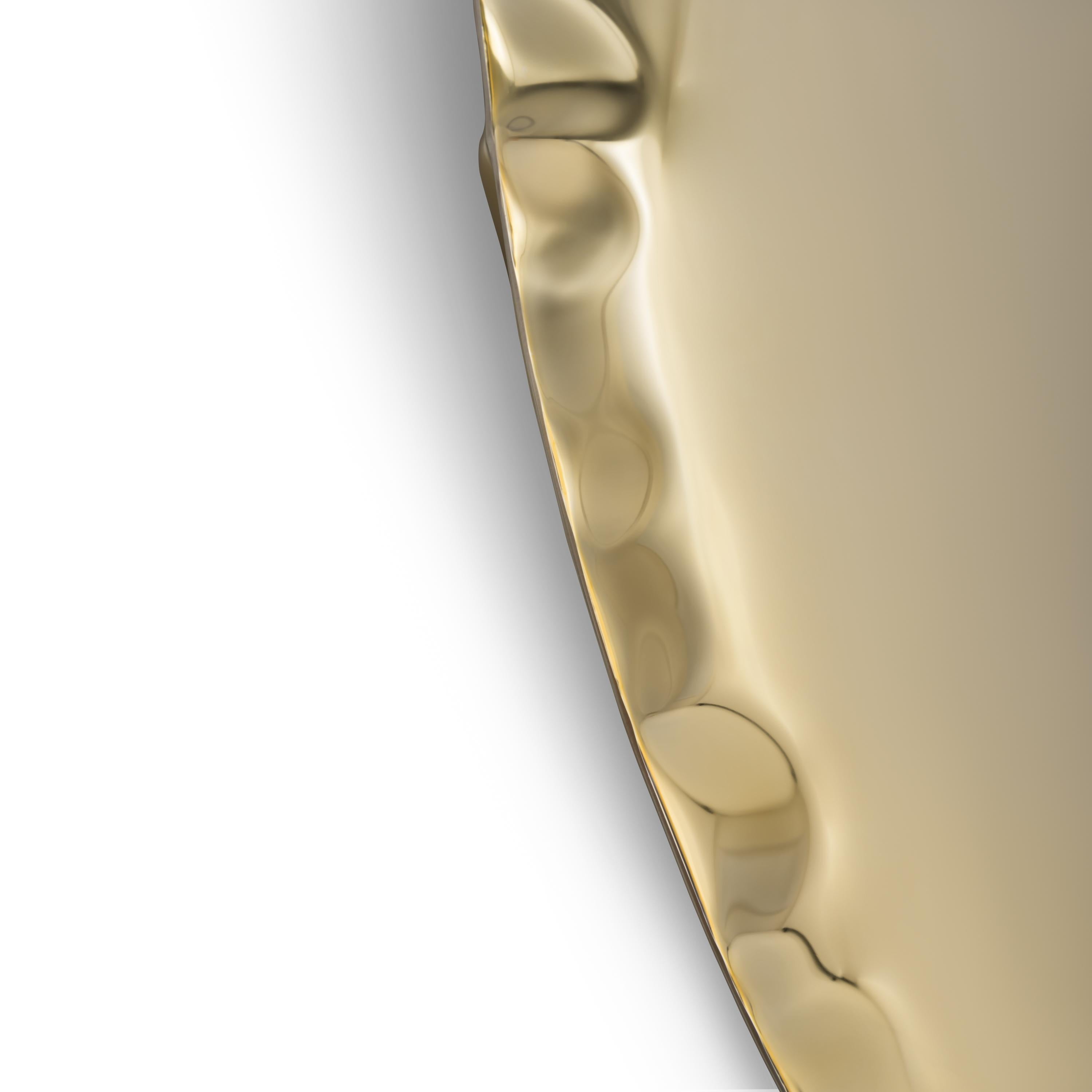 Zeitgenössischer Spiegel „OKO 95“, Aurum-Kollektion, klassisches Gold, von Zieta (Organische Moderne) im Angebot