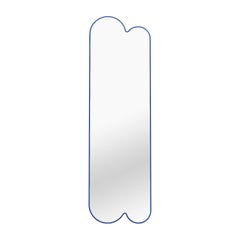 Contemporary Mirror 'Pancakes V2' by Oitoproducts, Blue Frame