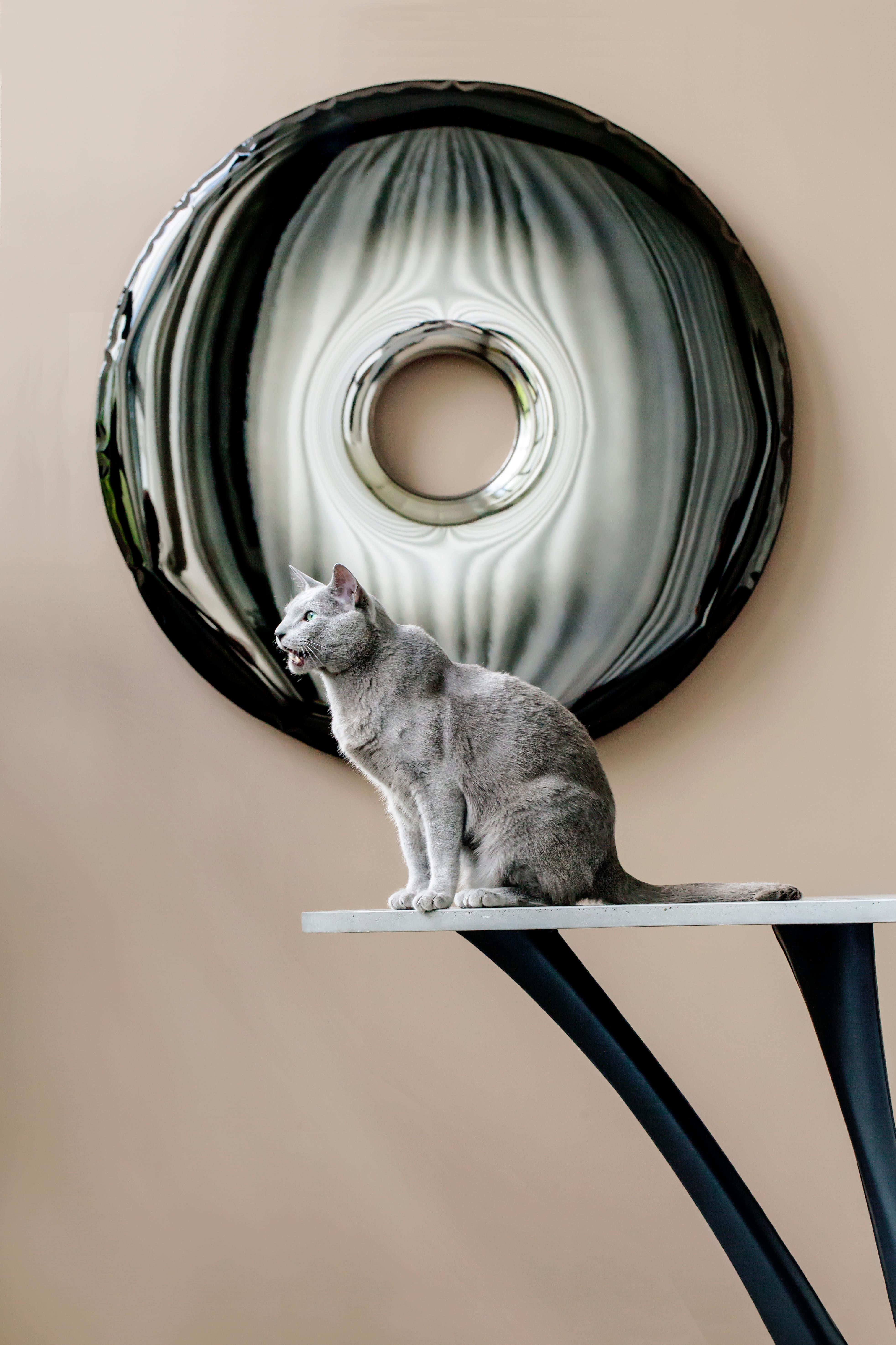 Polonais Miroir contemporain 'Rondo 120', finition Dark Matter, par Zieta en vente