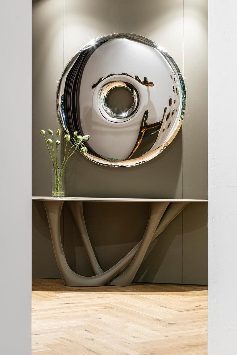 Contemporary Mirror 'Rondo 120' in Polished Stainless Steel by Zieta (in stock) For Sale 1