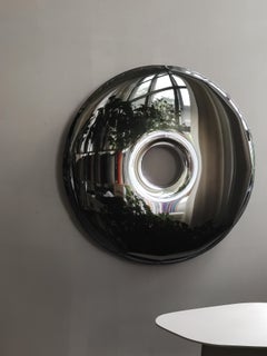 Contemporary Mirror 'Rondo 150', Dark Matter finish, by Zieta