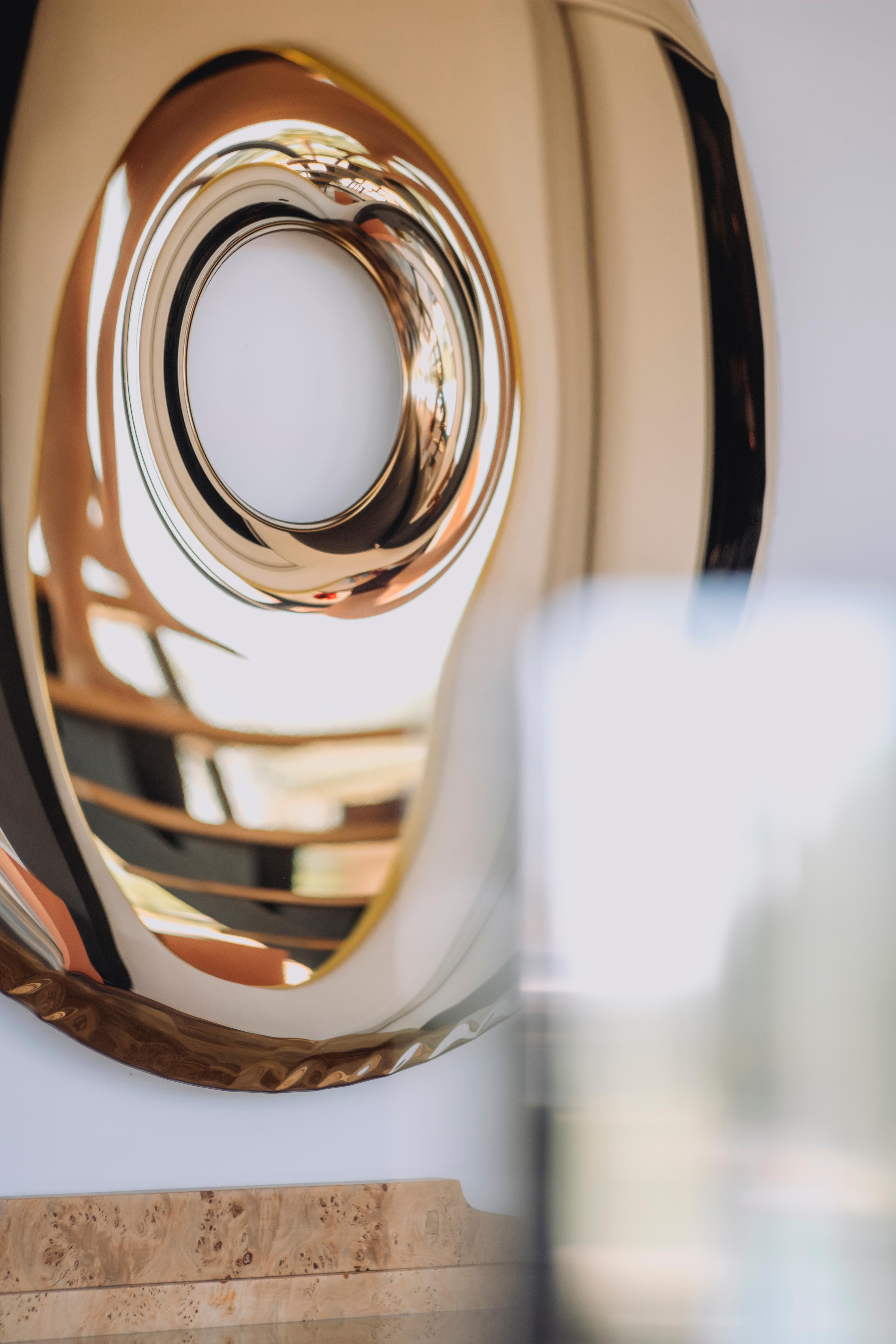 Miroir contemporain 'Rondo 75', collection Aurum, or classique, par Zieta en vente 2