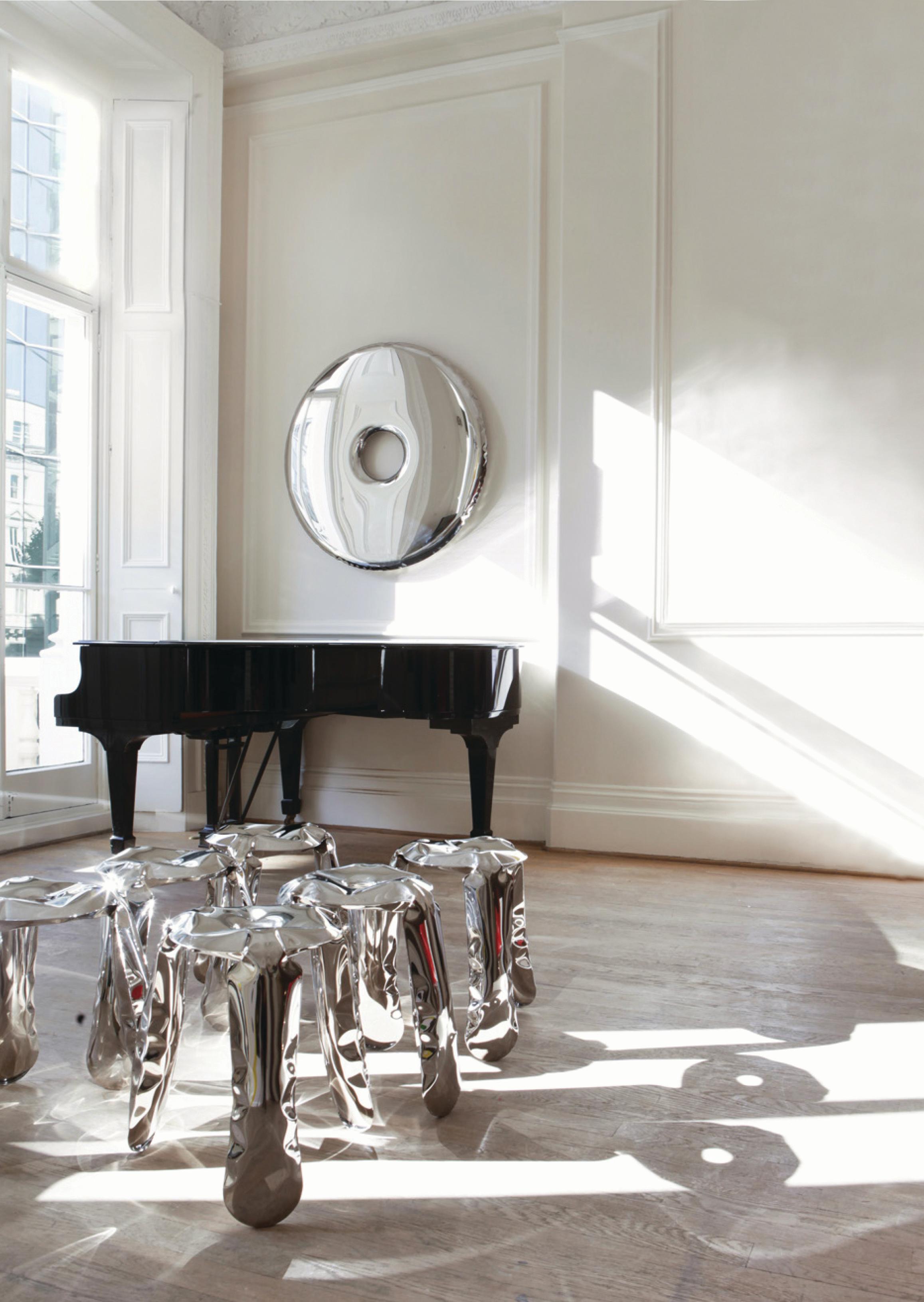 Espejo Contemporáneo 'Rondo 75' en Acero Inoxidable Pulido by Zieta, En Stock en venta 1