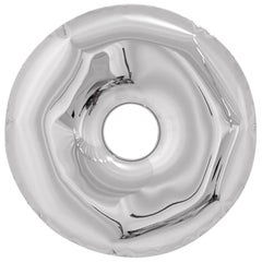 Miroir contemporain 'Rondo 75' en acier inoxydable poli par Zieta, en stock
