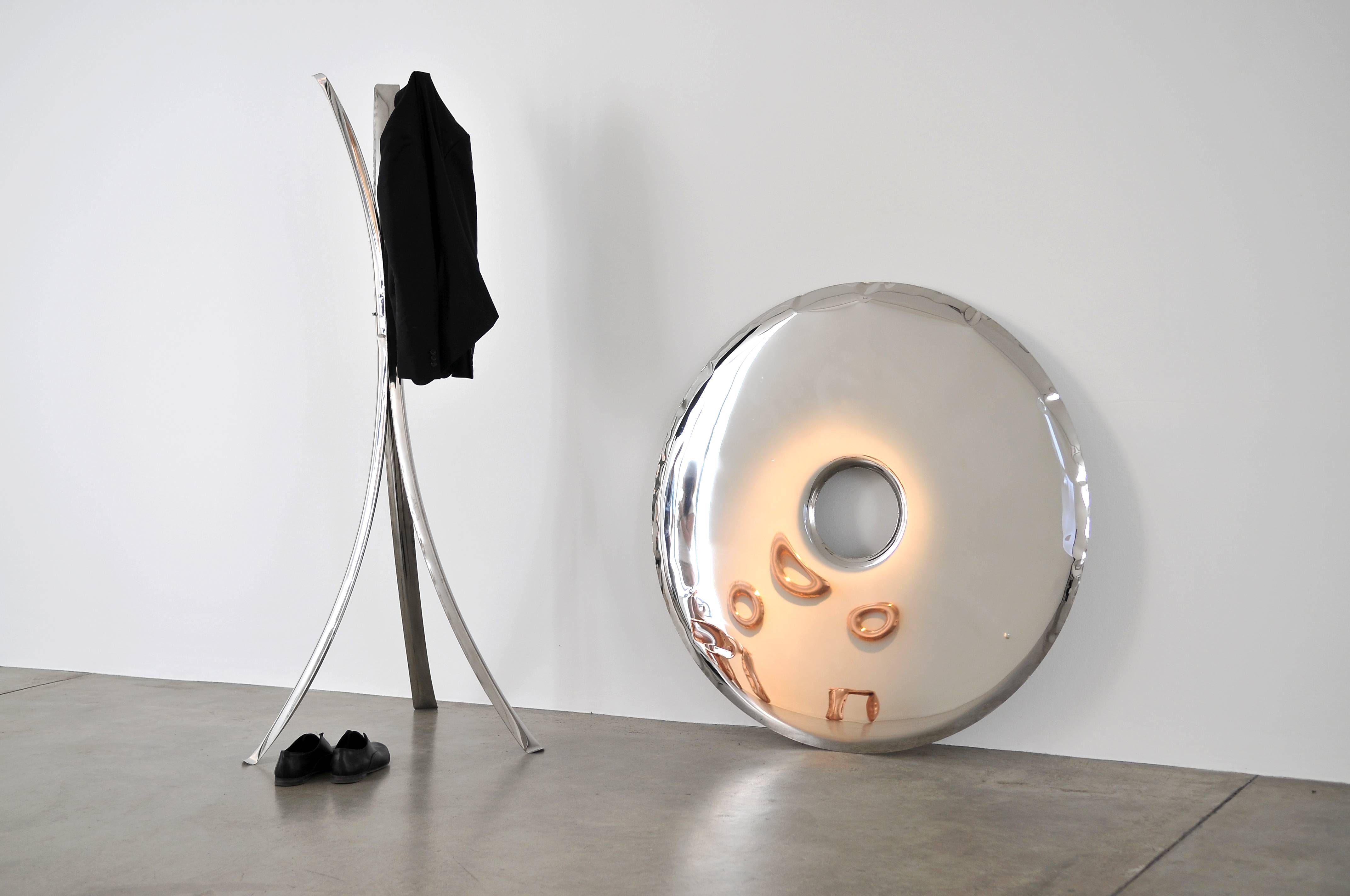 Contemporary Mirror 'Rondo 75' in Polished Stainless Steel by Zieta, In Stock For Sale 1