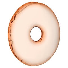 Specchio contemporaneo 'Rondo 95', Collezione AURUM, Oro rosa, di Zieta