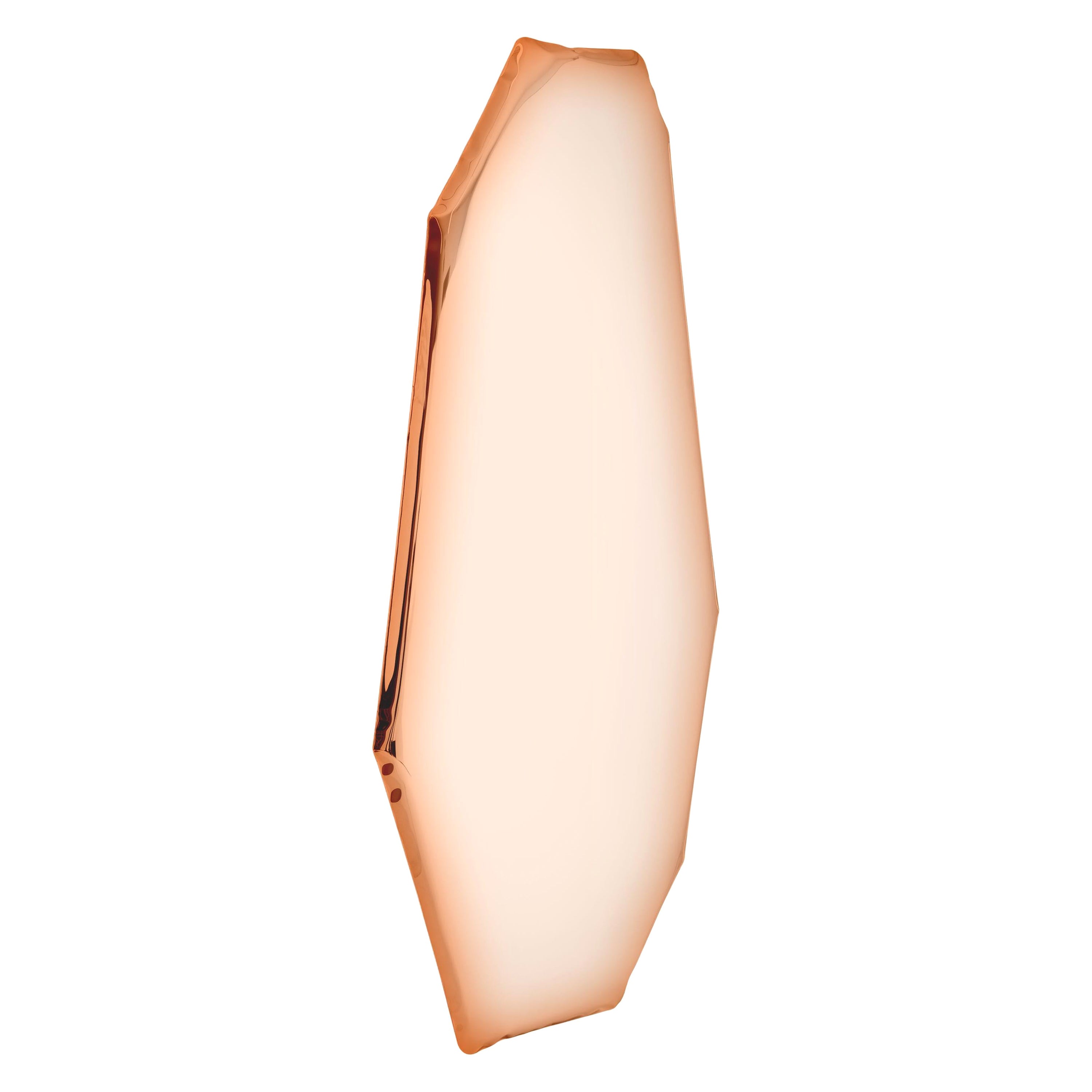 Miroir contemporain 'Tafla C1', collection AURUM, or rose, par Zieta