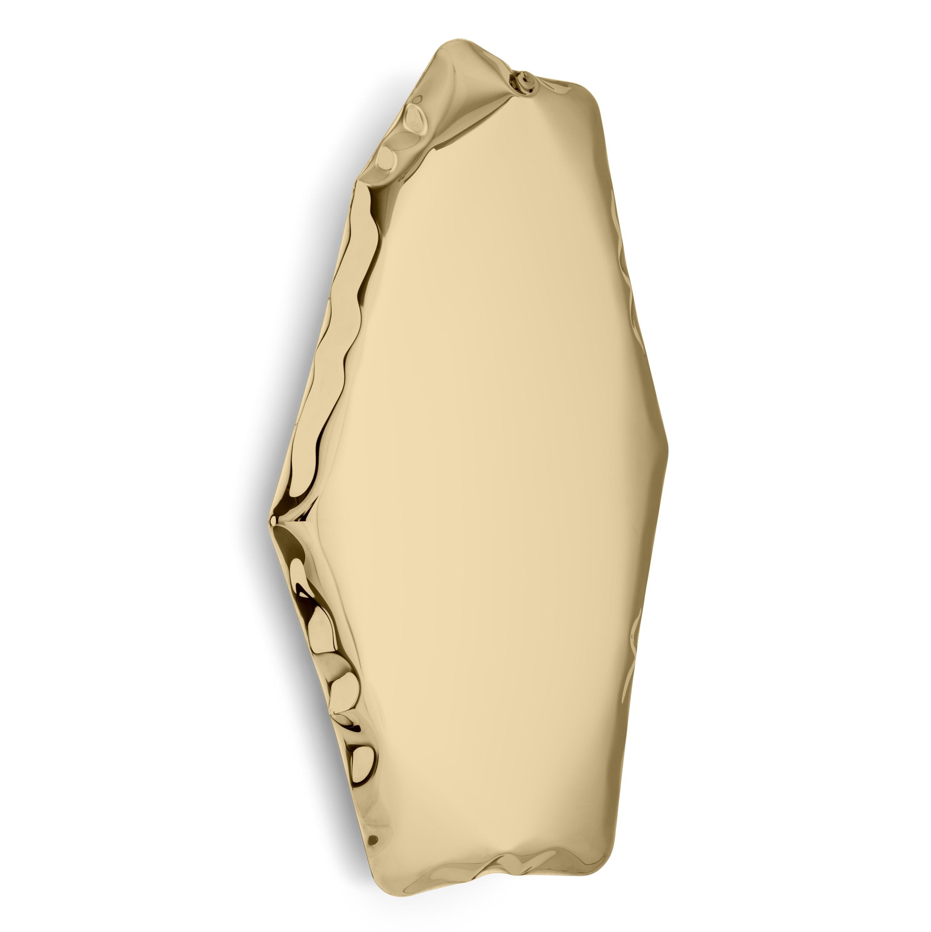Polacco Specchio contemporaneo 'Tafla C4.5', Collezione AURUM, Oro chiaro, di Zieta in vendita