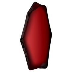 Specchio contemporaneo 'Tafla C4.5', Collezione Transitions, Rosso Rubino, di Zieta