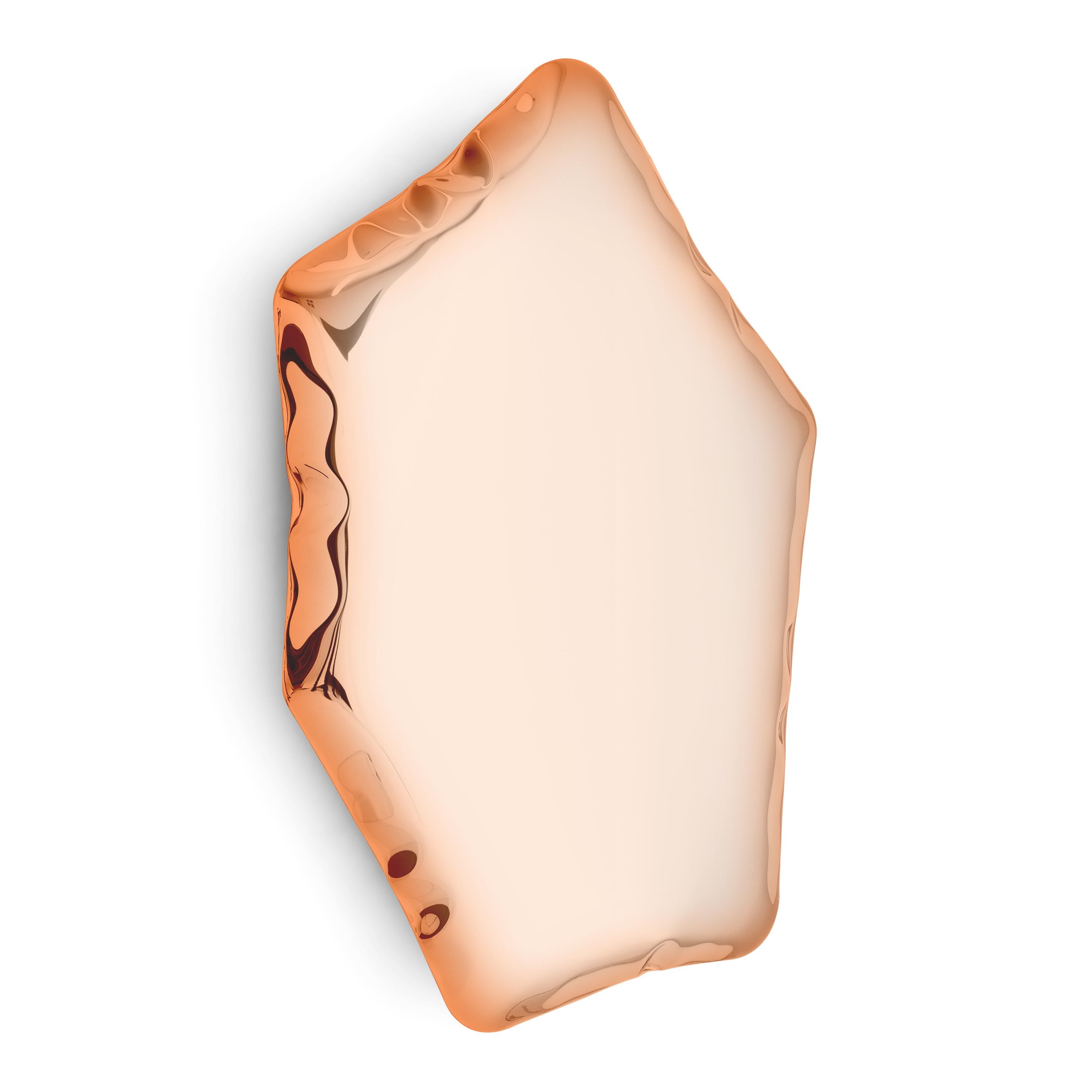Organique Miroir contemporain 'Tafla C5', collection AURUM, or rose, par Zieta en vente