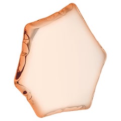 Specchio contemporaneo 'Tafla C6', Collezione AURUM, Oro rosa, di Zieta