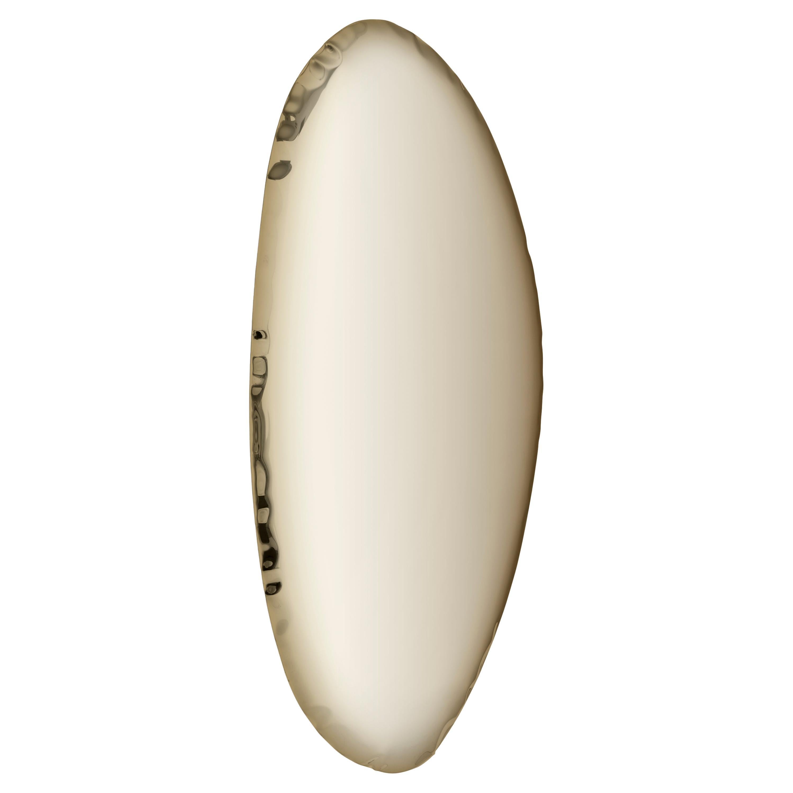 Contemporary Mirror 'Tafla O4', AURUM Collection, Light Gold, by Zieta