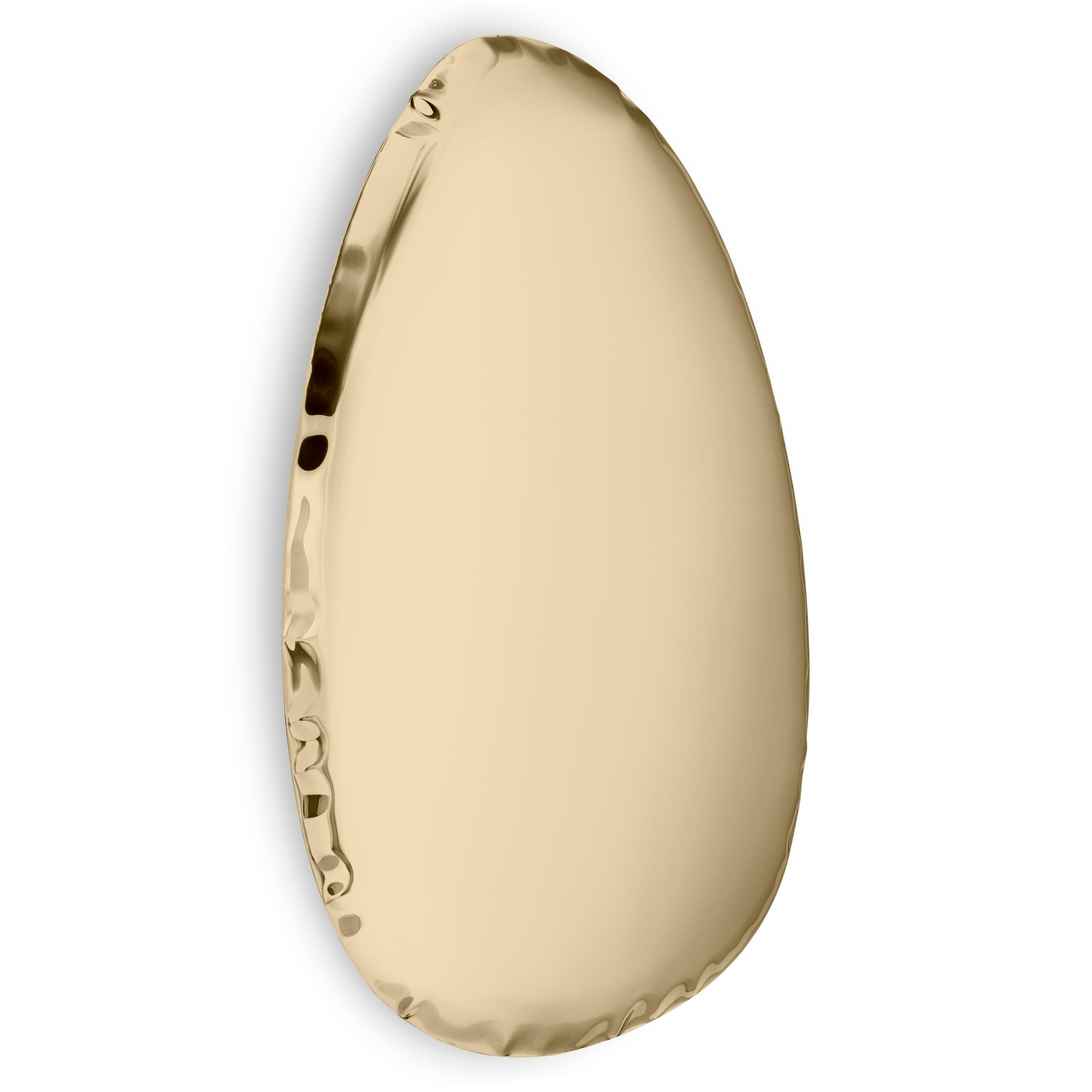 Polished Contemporary Mirror 'Tafla O4.5', AURUM Collection, Light Gold, by Zieta For Sale