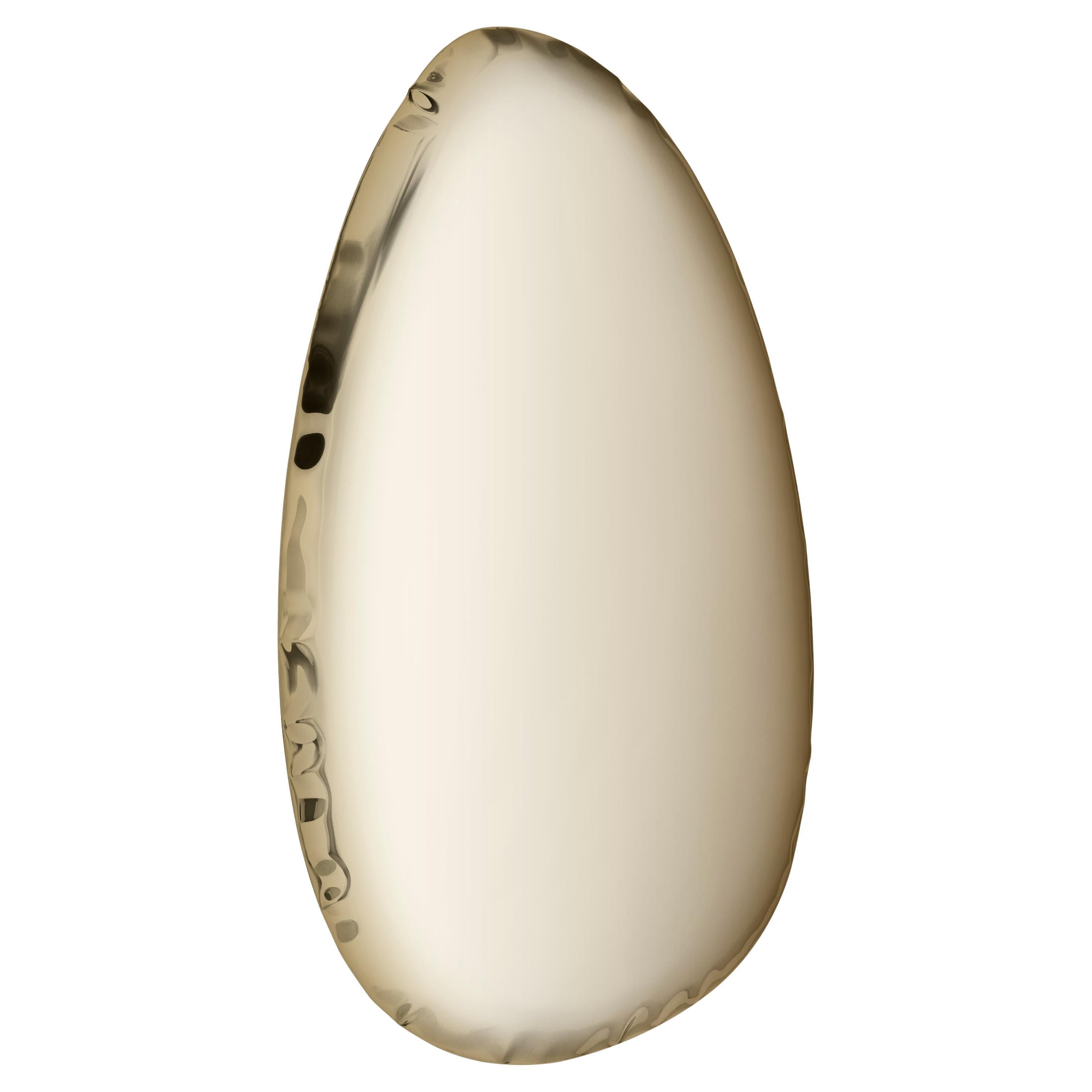 Contemporary Mirror 'Tafla O4.5', AURUM Collection, Light Gold, by Zieta