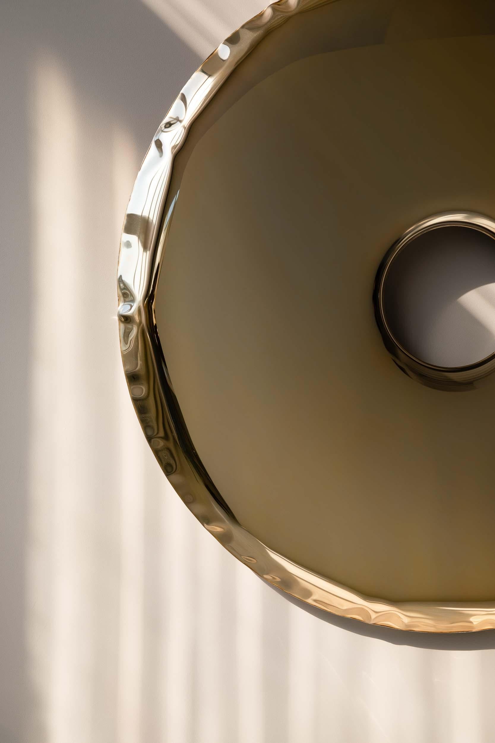 Miroir contemporain 'Tafla O6', collection AURUM, or clair, par Zieta Neuf - En vente à Paris, IDF