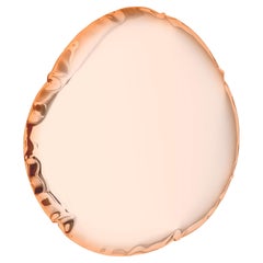 Miroir contemporain 'Tafla O6', collection AURUM, or rose, par Zieta