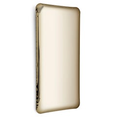 Contemporary Mirror 'Tafla Q2', Aurum Collection, Light Gold, by Zieta