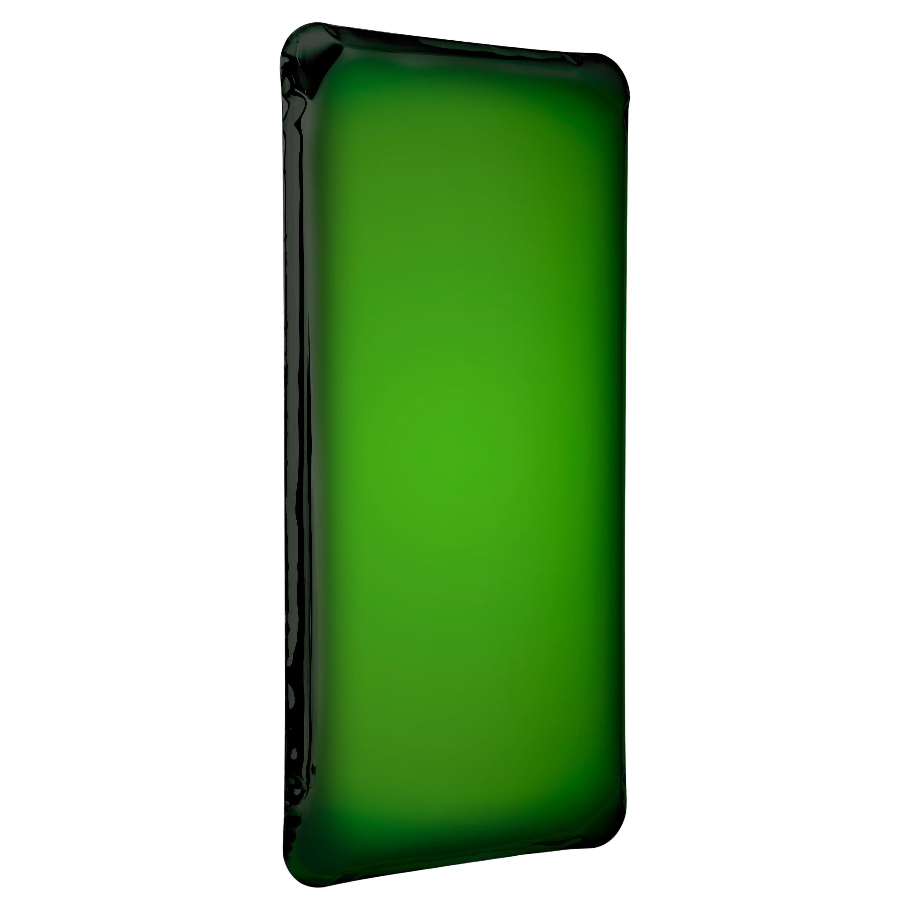 Contemporary Mirror 'Tafla Q2', Jade Green, by Zieta