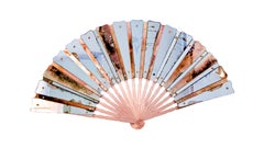 Miroir contemporain, éventail mural à trois dimensions, dalles en verre argenté, laiton