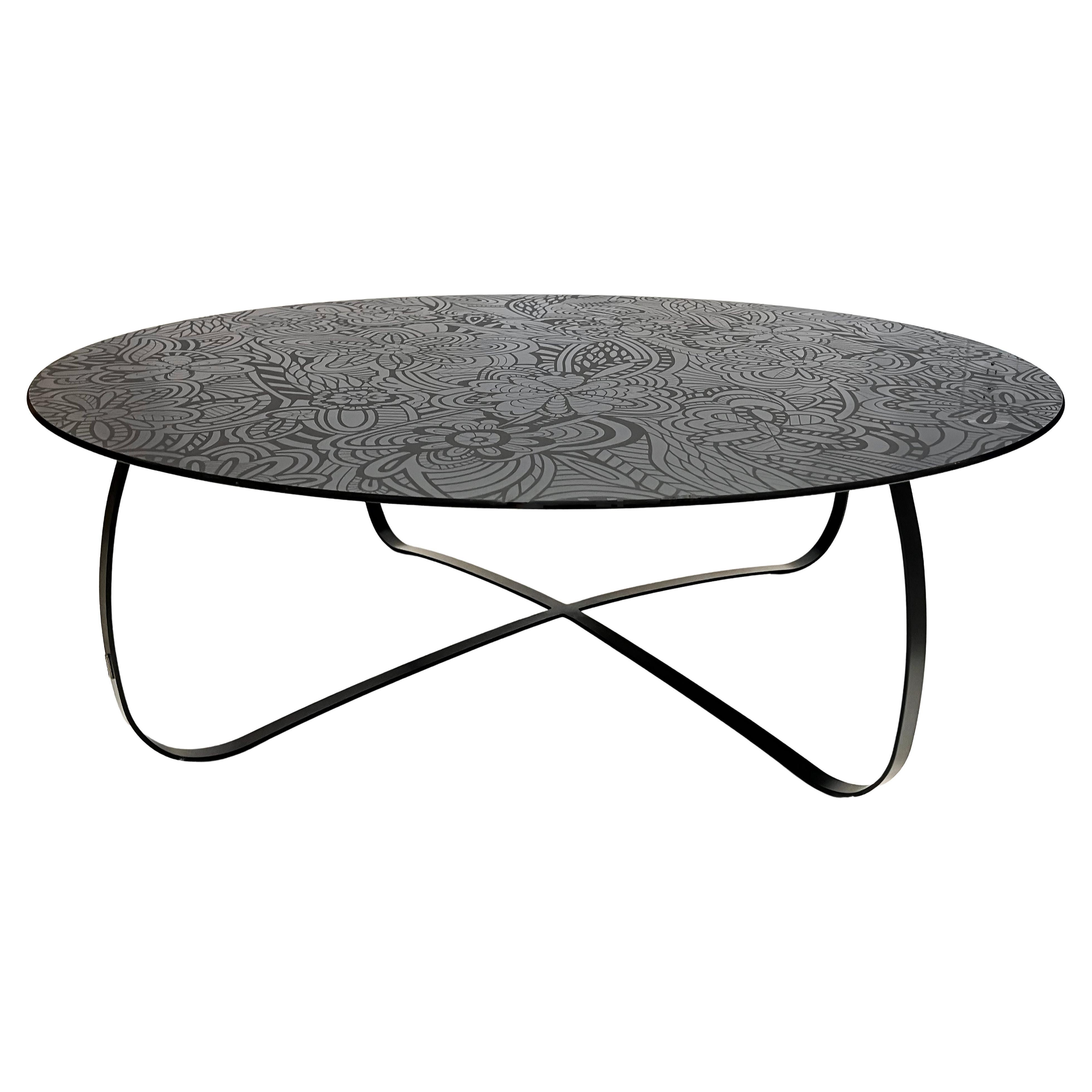 Contemporary Missoni "Holly" Couchtisch aus geätztem Glas im Angebot