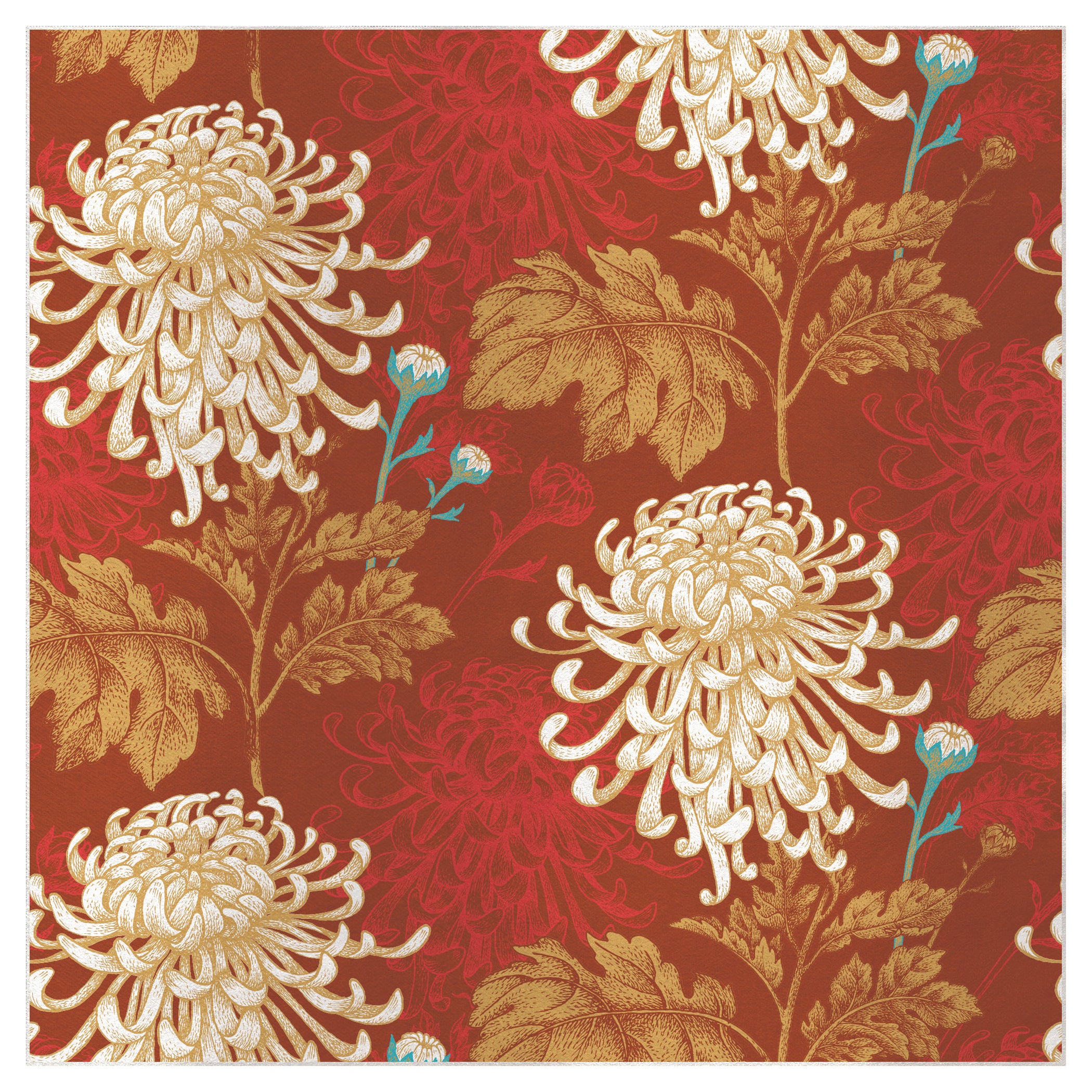 Contemporary Mixed Dahlia Silk Panel