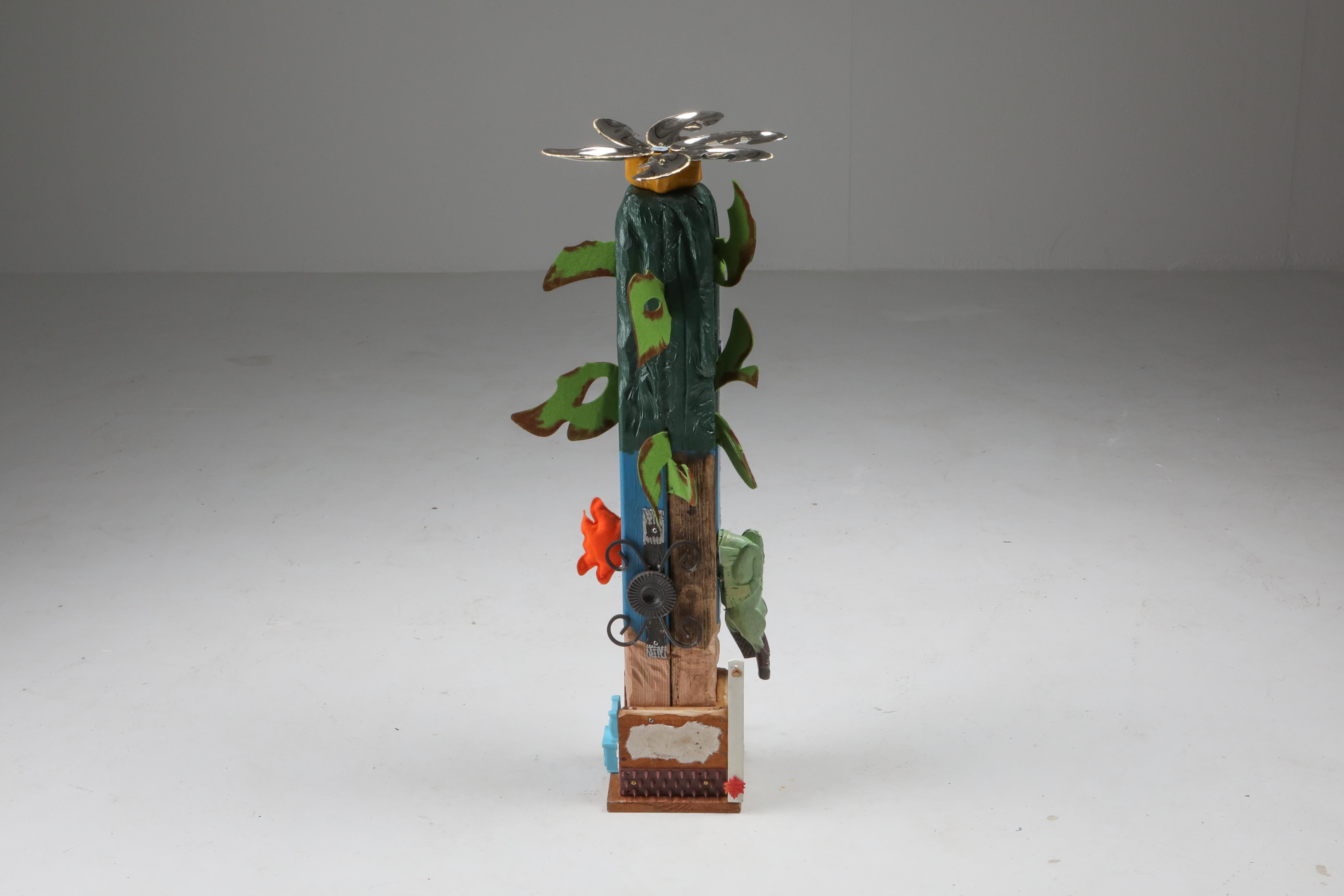 Contemporary mixed-media sculpture, collage art, Messgewand, 2019, France

Jack is a contemporary functional art object created by Messgewand, the duo of Alexis Bondoux and Romain Coppin. The one -of a kind item was part of the solo exhibition in