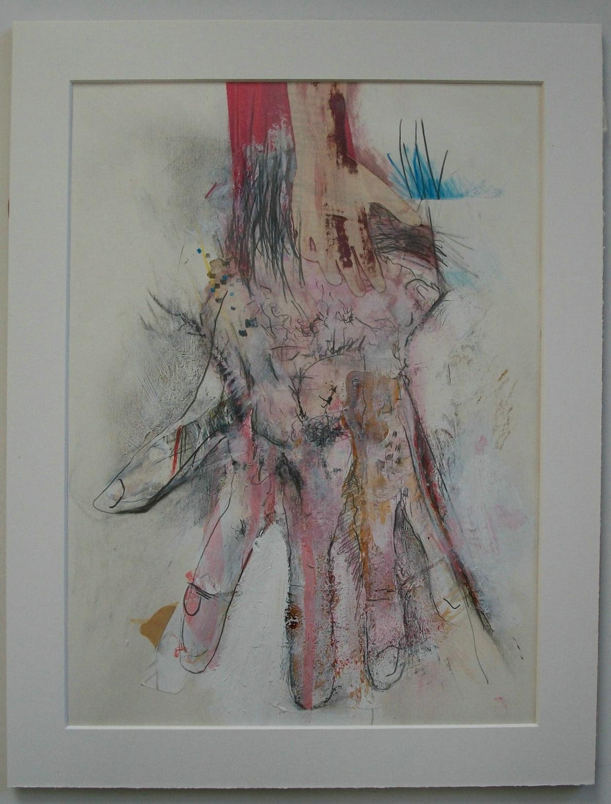 Contemporary Mixed Media Collage on Paper, Initialed, Unframed, 21st Century In Good Condition For Sale In Chatham, ON